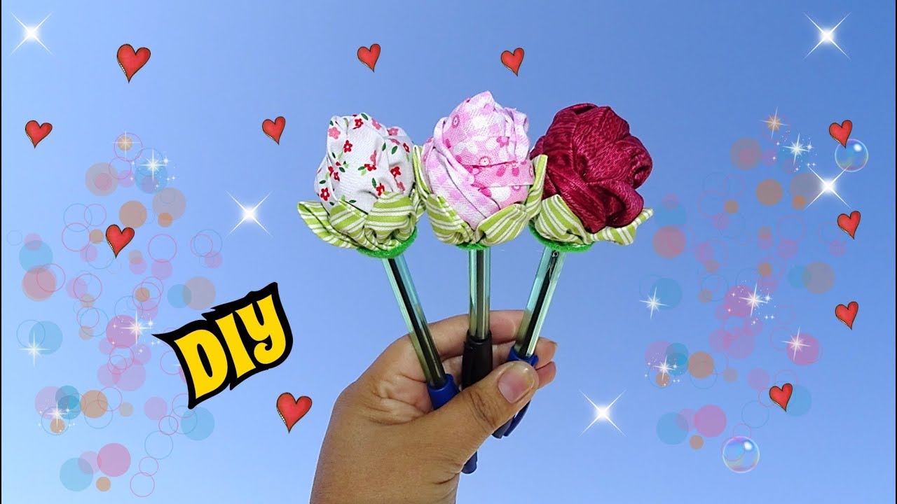 Como hacer Flores Boligrafos Mis Flores de Tela DIY Tutorial facil