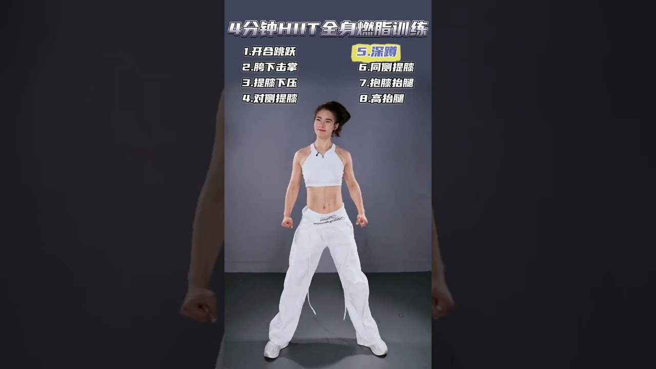 四分鐘HIIT訓練全程跟練 #居家鍛鍊 #健身 #HIIT #全身塑形