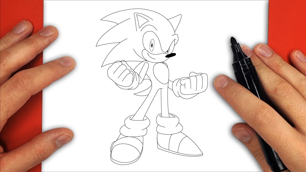 Como Desenhar o SONIC Corpo Inteiro - Tutorial Passo a Passo!