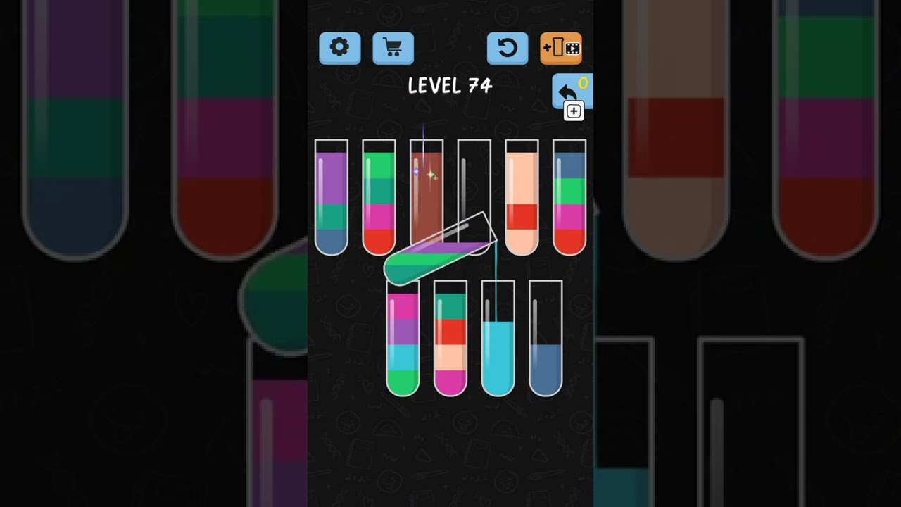 Water Color Sort Game Level 74: Android iOS Gameplay shorts