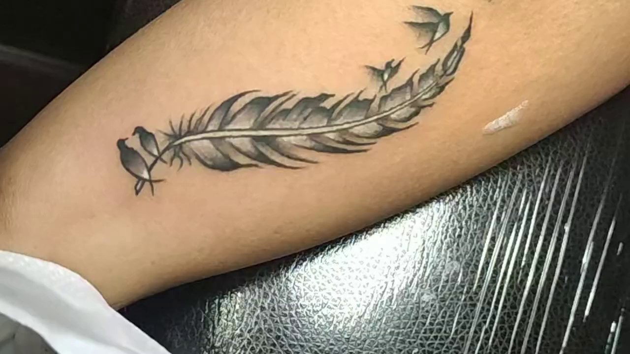 Feather with Birds Tattoo 🐦