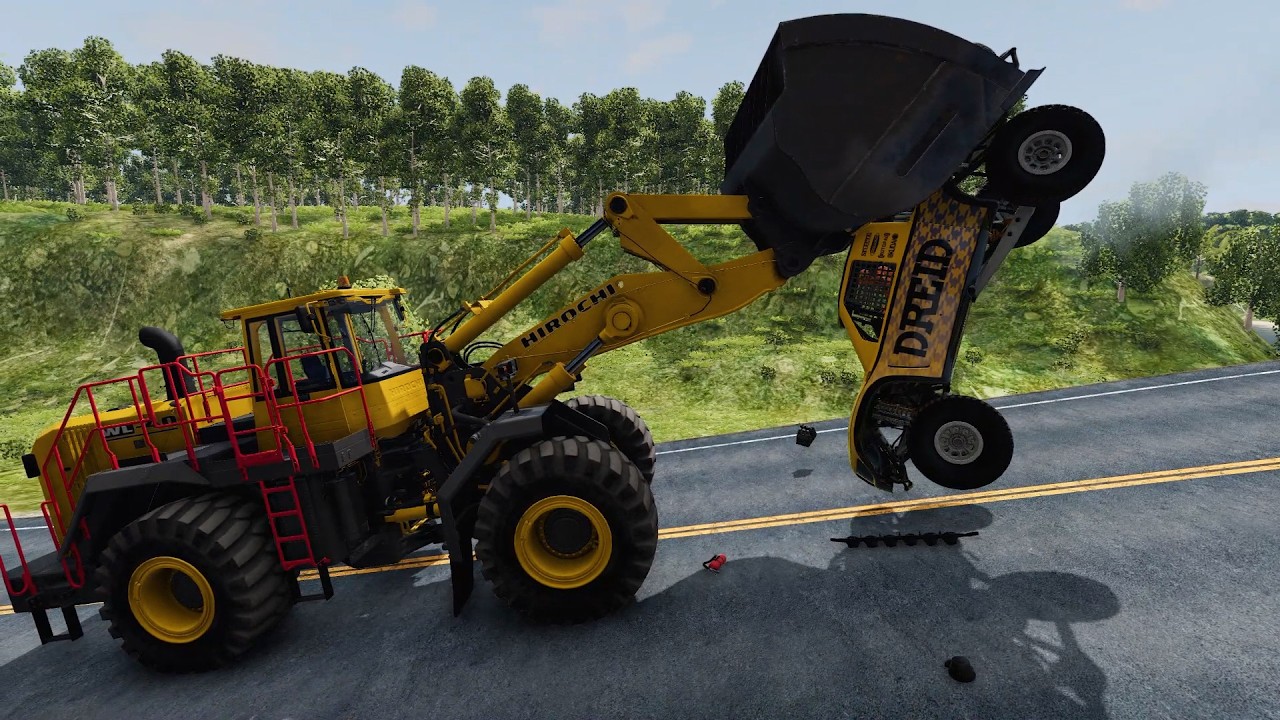 Автомобиль против подвесного моста: эвакуация с тяжелой техникой, часть 2 | BeamNG Drive