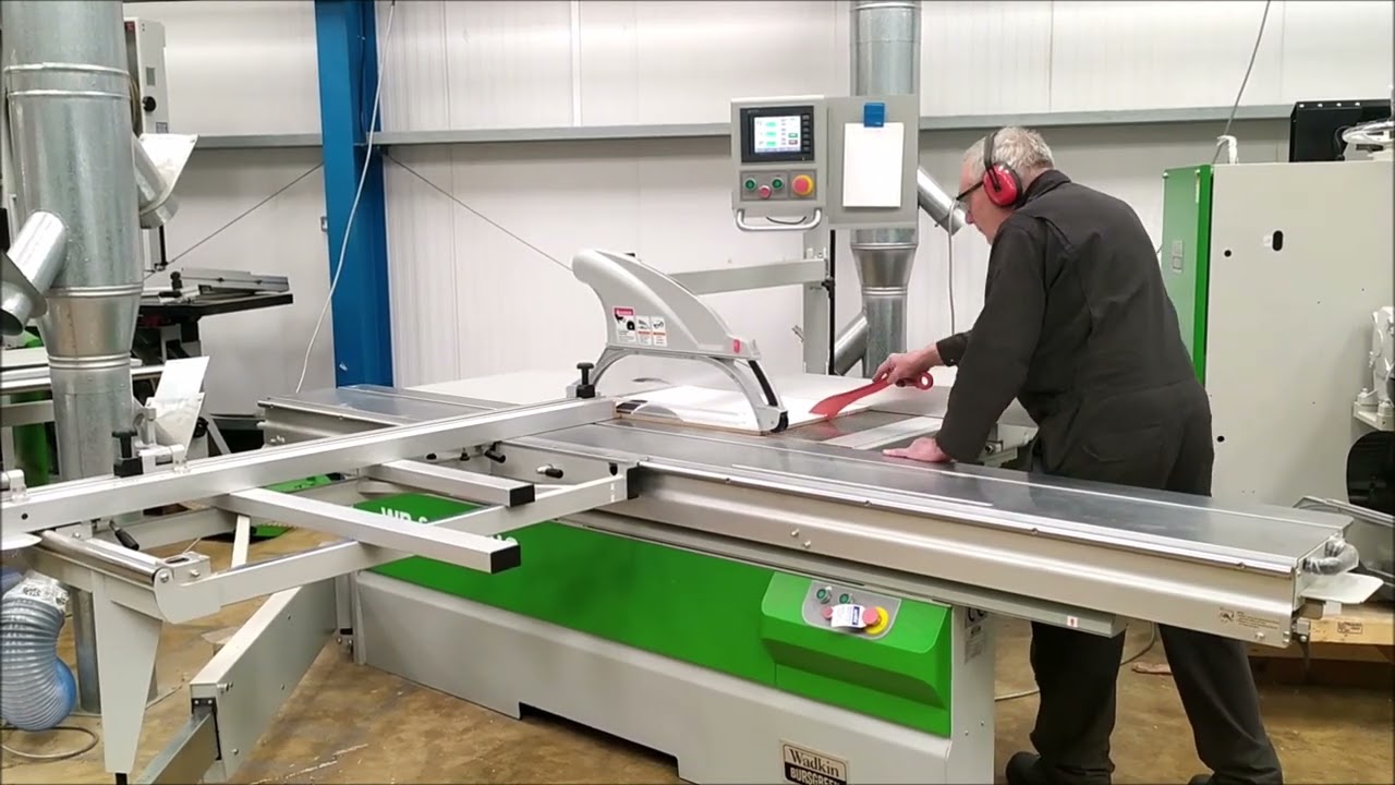 Cutting timber on our Wadkin Bursgreen WB 3200 CNC Panel Saw