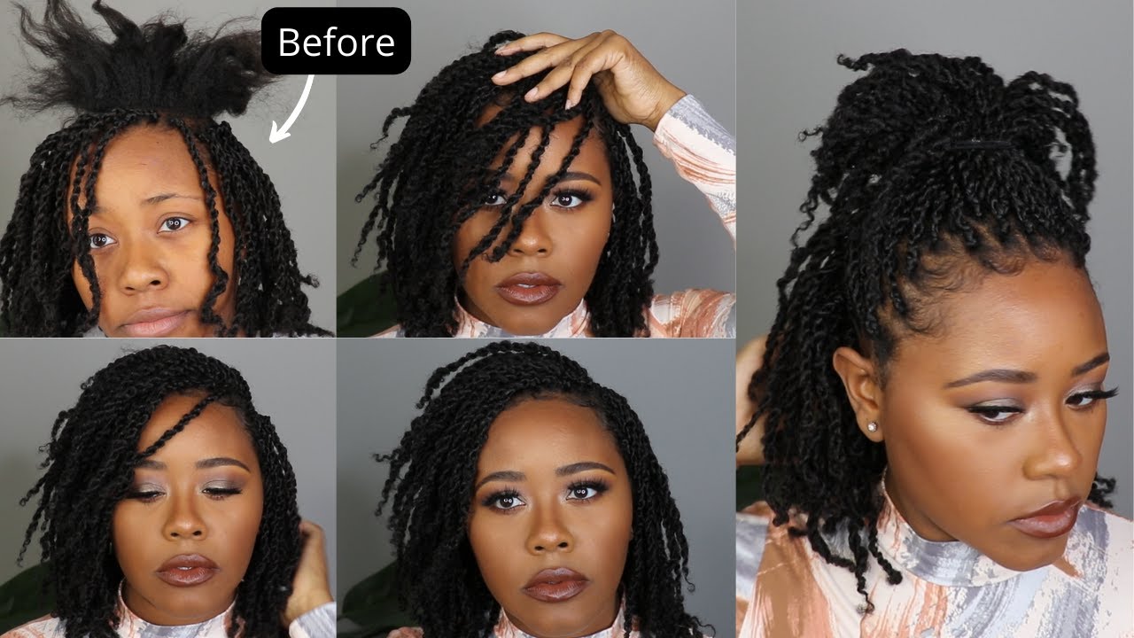 Easy DIY Short Fluffy Afro Twist | How to Mimic Mini Twist Locs||Protective Style |IamShanel