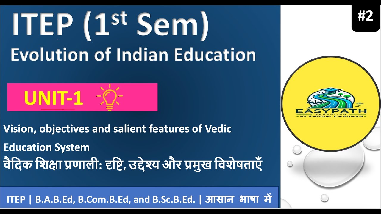 #1 ITEP 1st Semester in HINDI |Evolution of Indian Education | #itep #itepsyllabus #itepncte #babed