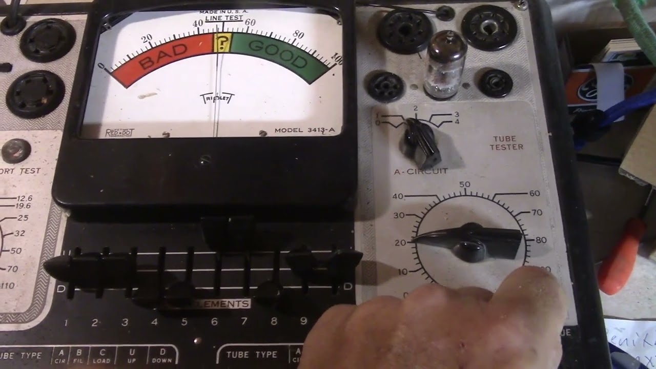 Features and operation of a Triplett 3413 A Tube Tester