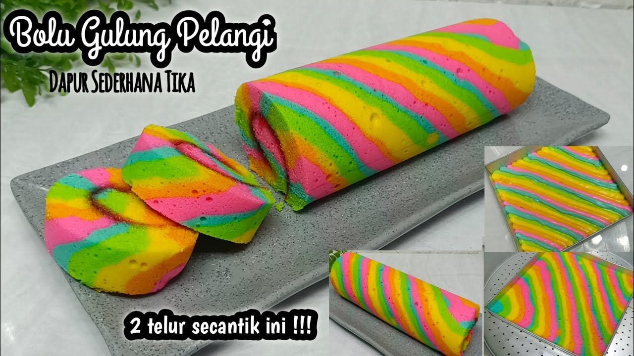 BOLU GULUNG KUKUS PELANGI LEMBUT DAN 💯 % ANTI GAGAL