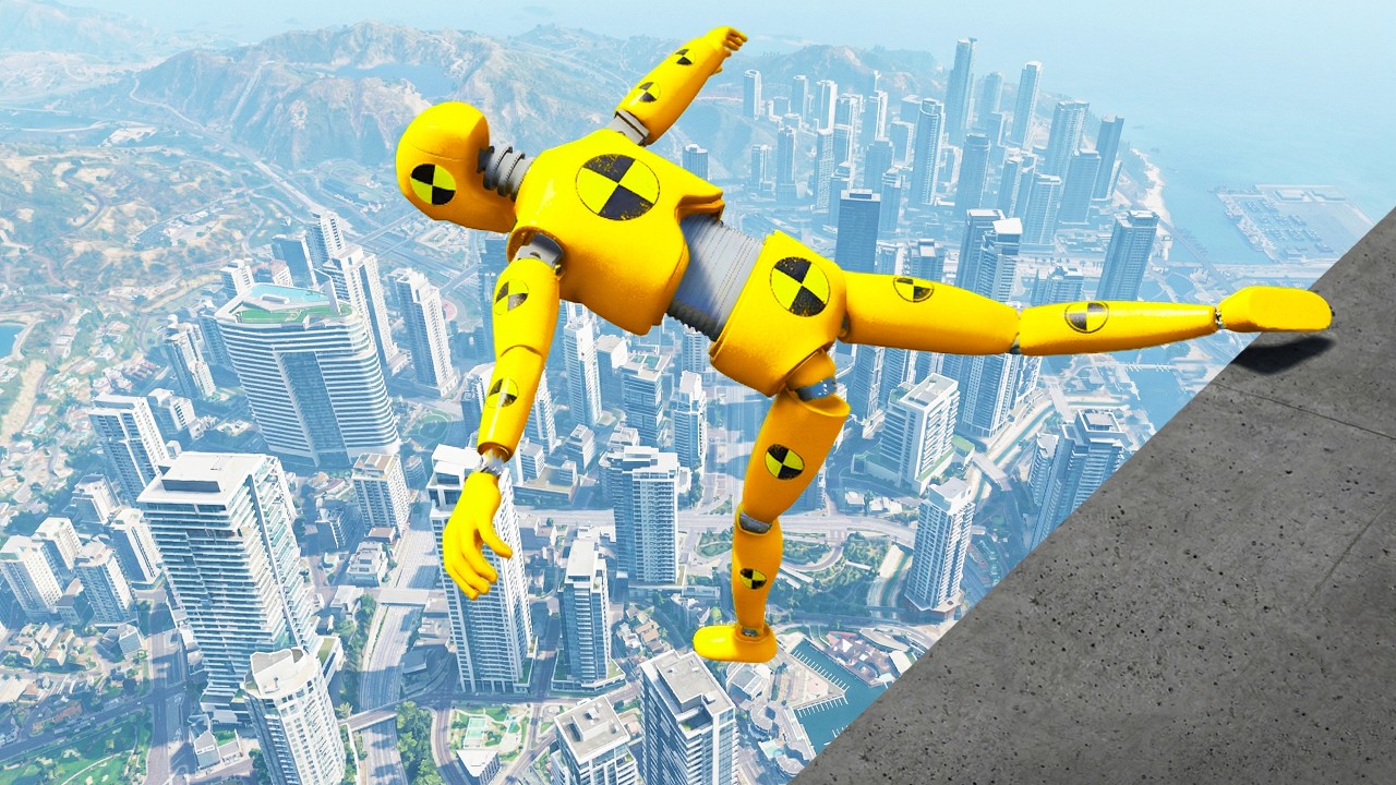 GTA 5 Crash Test Dummy Crazy Ragdolls/Falls! #6 (Funny Moments)