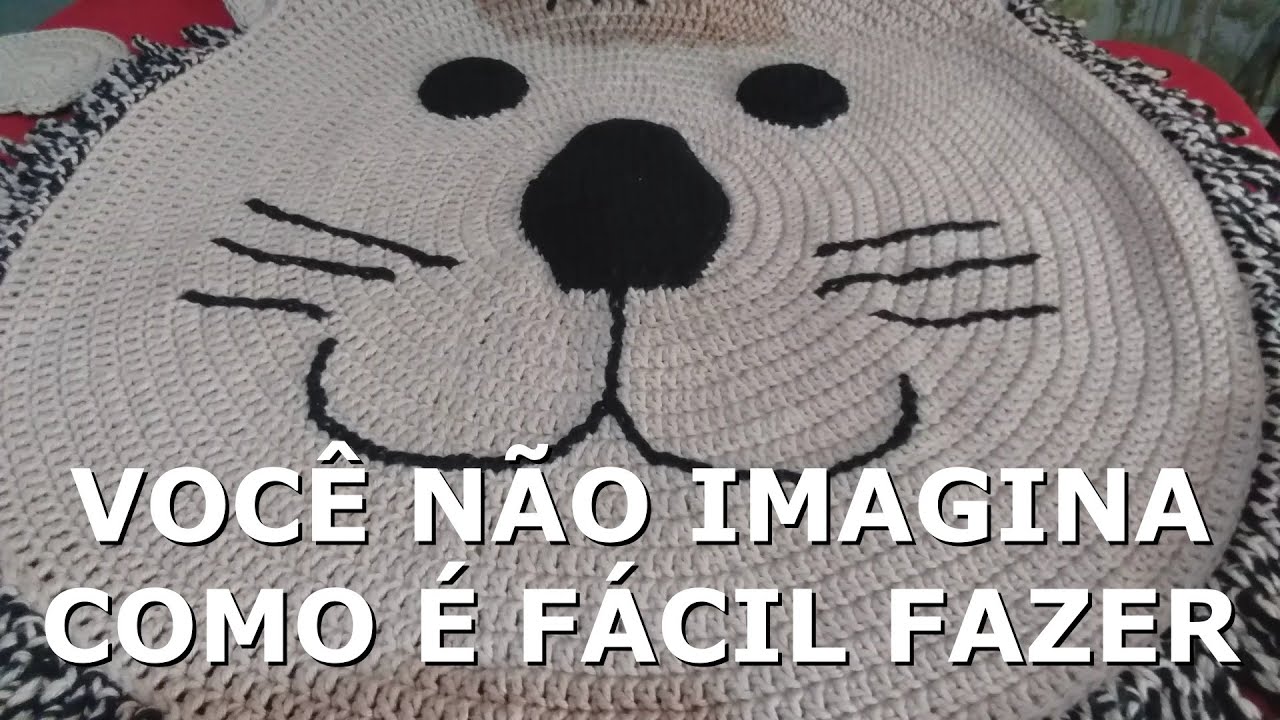 Tapete de crochê Cara de leão