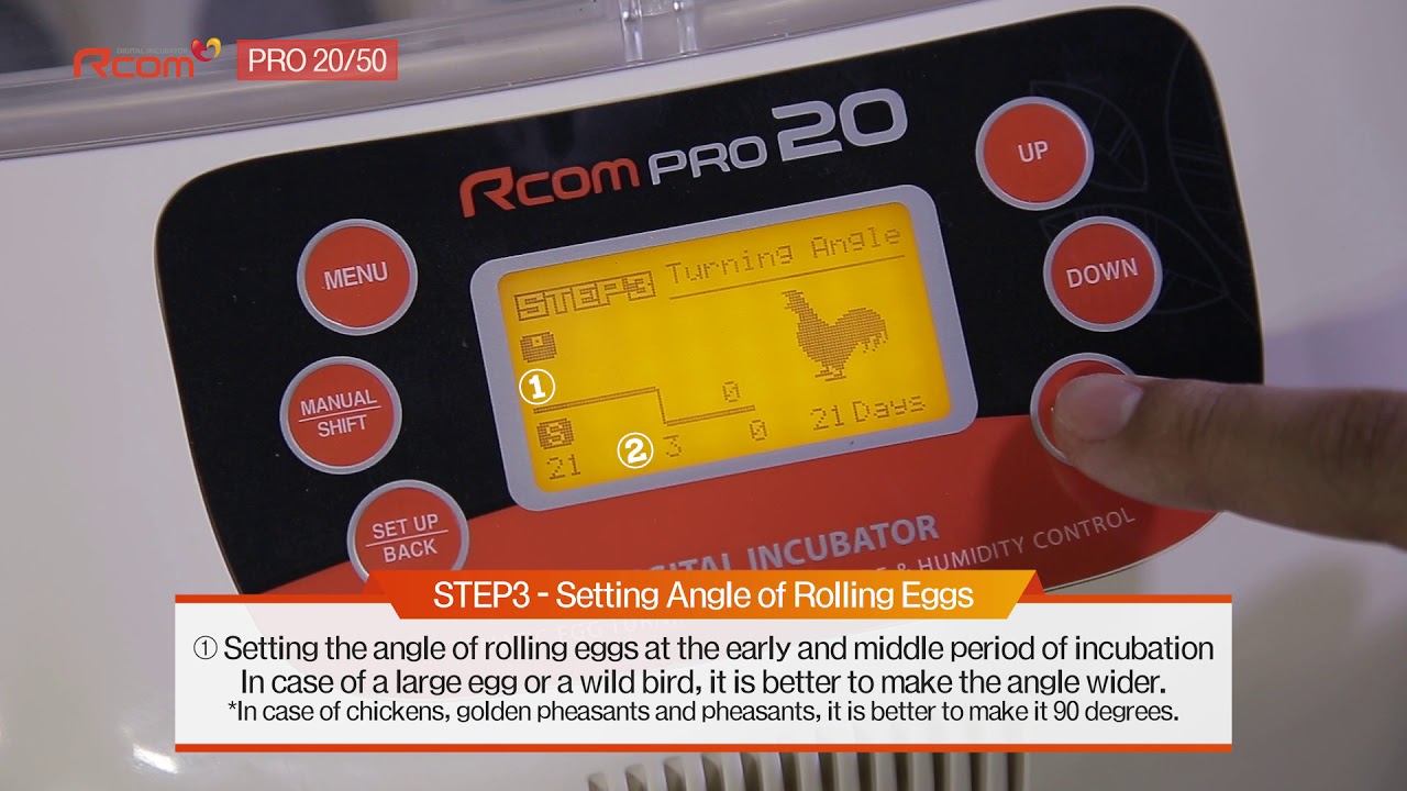 Rcom PRO 20, 50 Incubator : How to start manual incubation