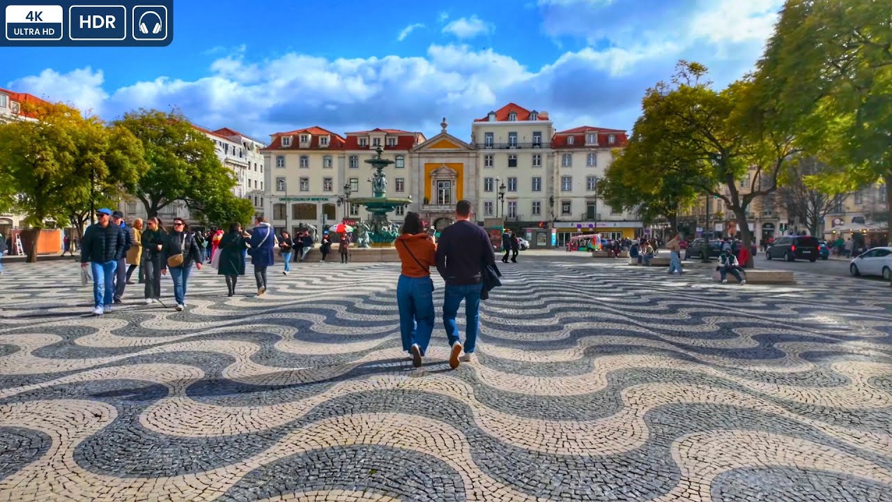 Lisbon Walking Tour 2026 🇵🇹 Bica Funicular to Rossio Square [4K 60fps HDR]