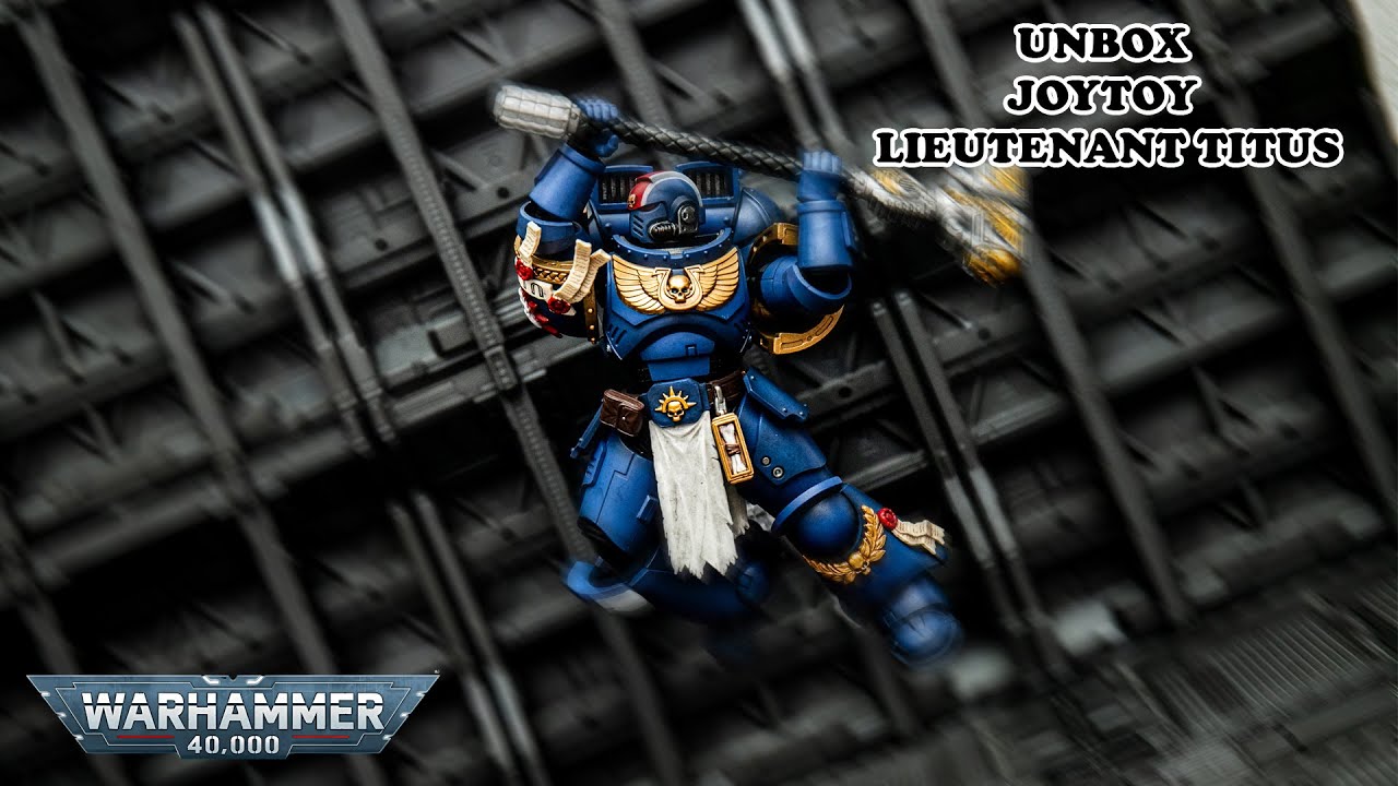ของใหม่ใหญ่กว่าเดิม Joytoy 1/18 SpaceMarine II Ultramarines Lieutenant Titus