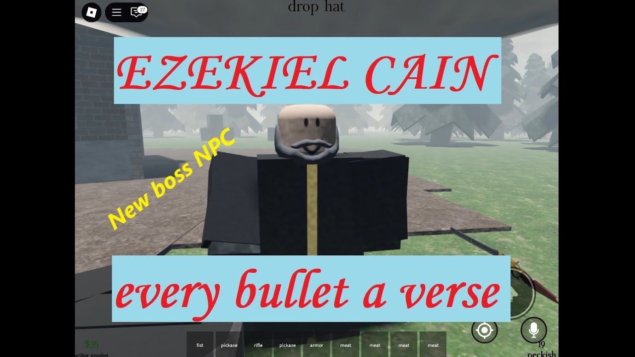 Ezekiel Cain , new NPC boss in Roblox cowboy game