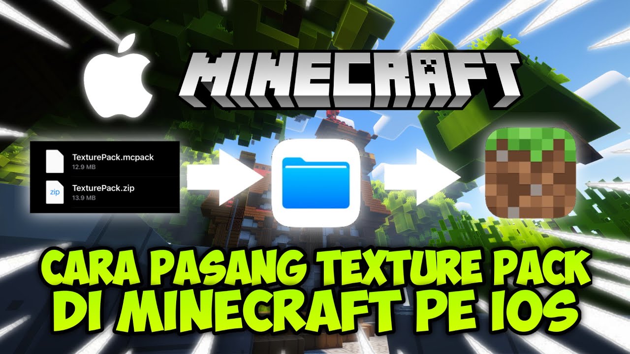 CARA MUDAH PASANG TEXTURE PACK DI MINECRAFT PE IOS TERBARU