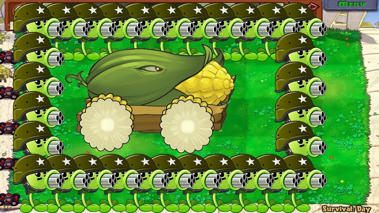 99 Gatling Pea Cob Cannon vs Zomboss - Plants vs Zombies