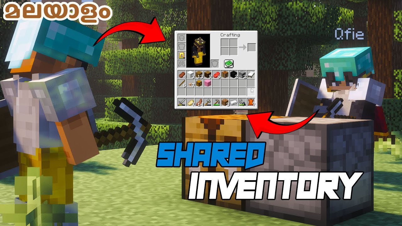 Minecraft, But we SHARE same inventory | Qfie | Minecraft Malayalam