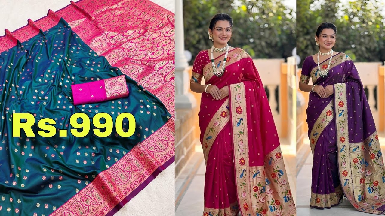 latest paithani sarees collections 2026 || New marathi paithani sarees 2026 |#paithanisaree 