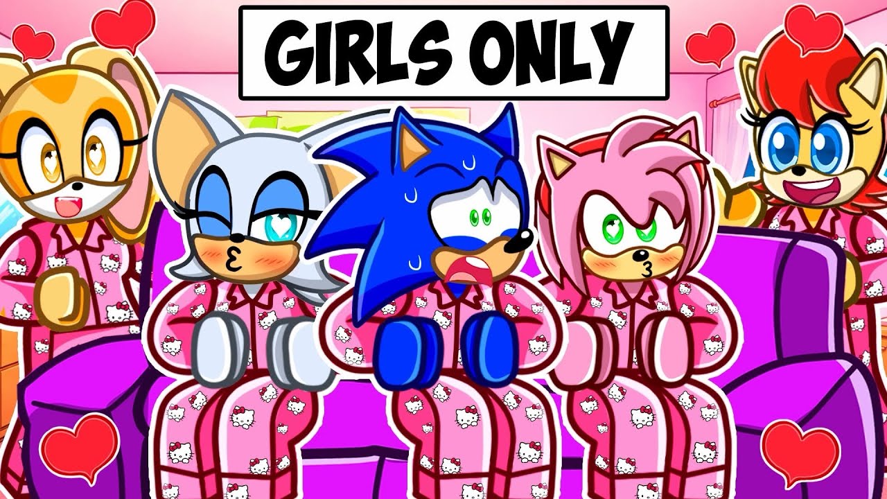 Sonic Trapped in a GIRLS ONLY SLEEPOVER Party in Roblox SNAPCHAT...