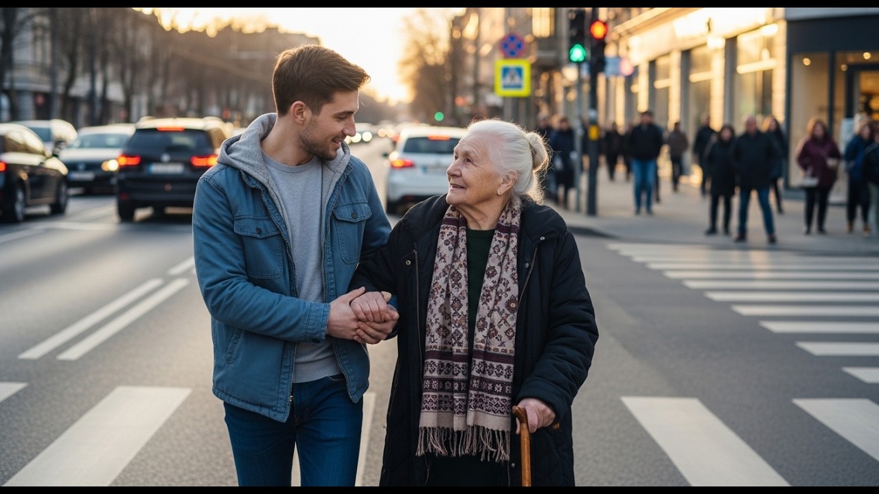 A Man Helped a Poor Woman Cross the Road – What Happened Next Will Melt Your Heart 💛