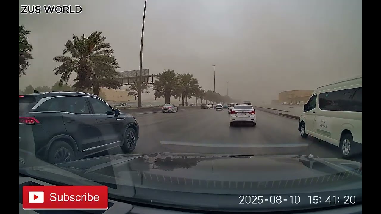 Sandstorm in Riyadh: August 10, 2025 | Dashcam POV