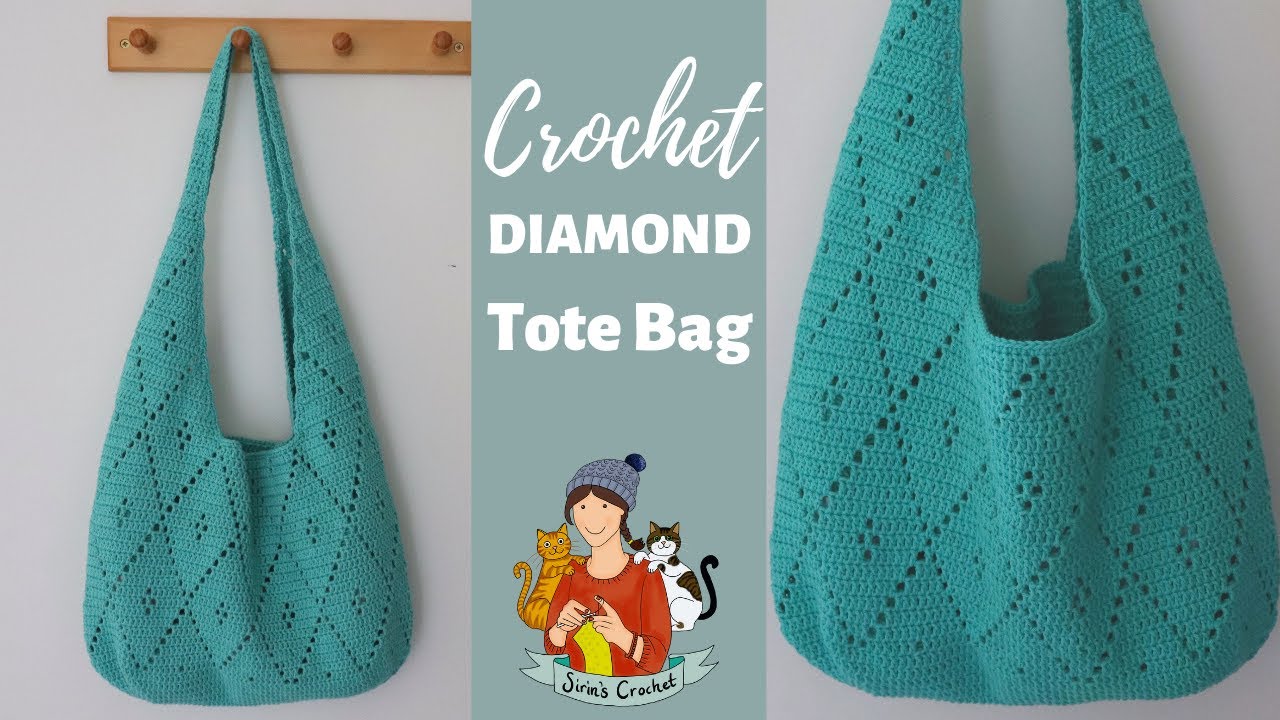 Crochet Easy Diamond Tote Bag Tutorial