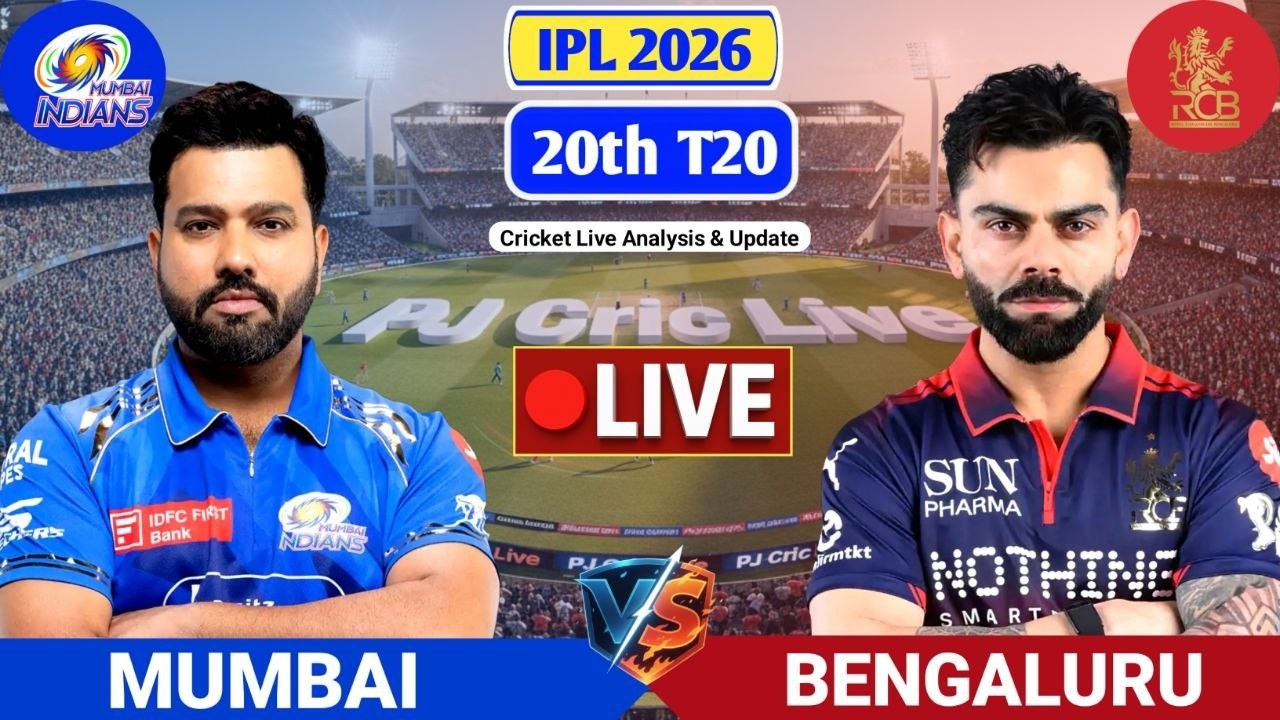 MI Vs RCB 20th T20 Cricket Match | Live Score Analysis & Commentary | IPL 2026 Cricket Match