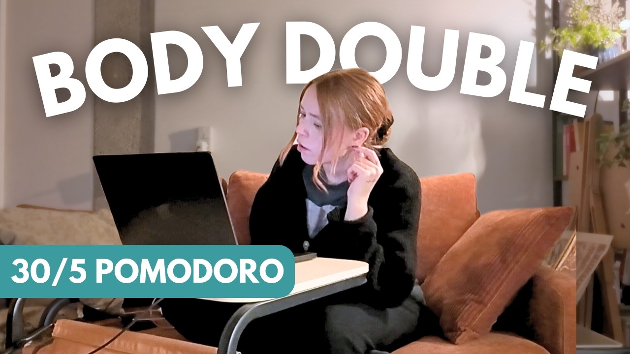 Virtual body doubling 3-HOUR WORK WITH ME | Pomodoro 30/5 for study/work | Chill music, rain sounds