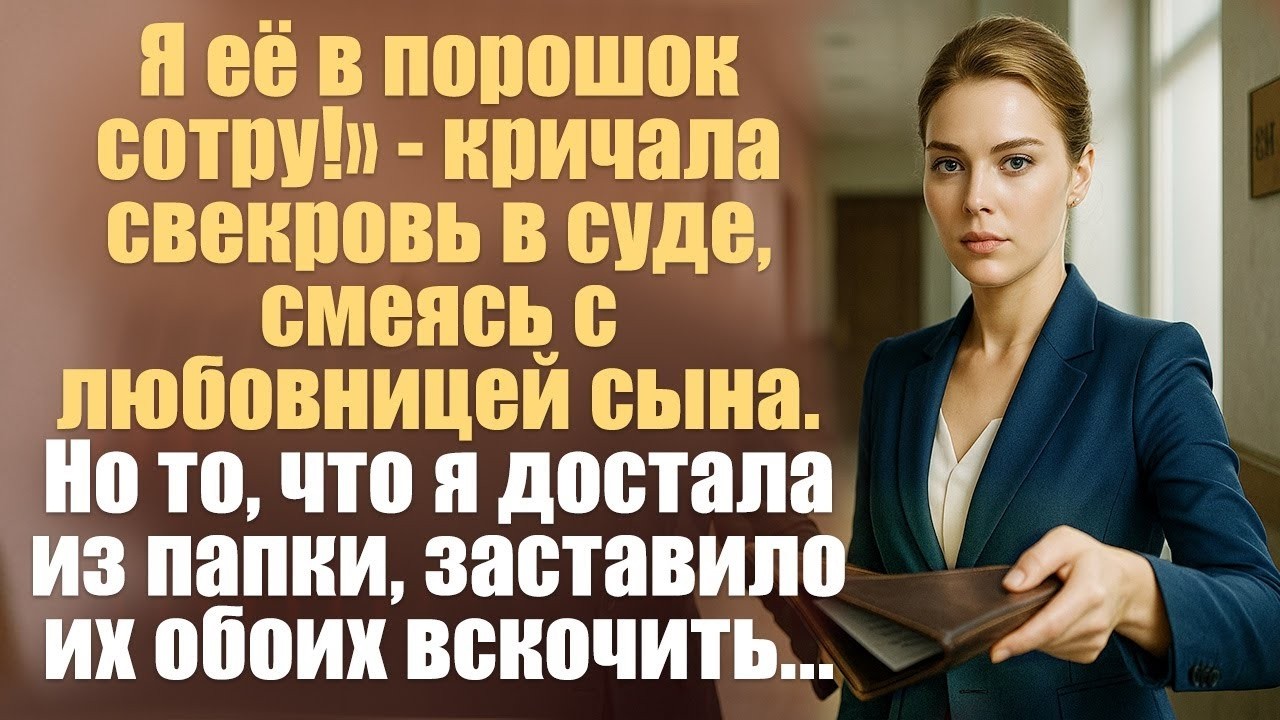 Я её в порошок сотру!» — кричала свекровь в суде, смеясь с любовницей сына. Но то, что я достала....