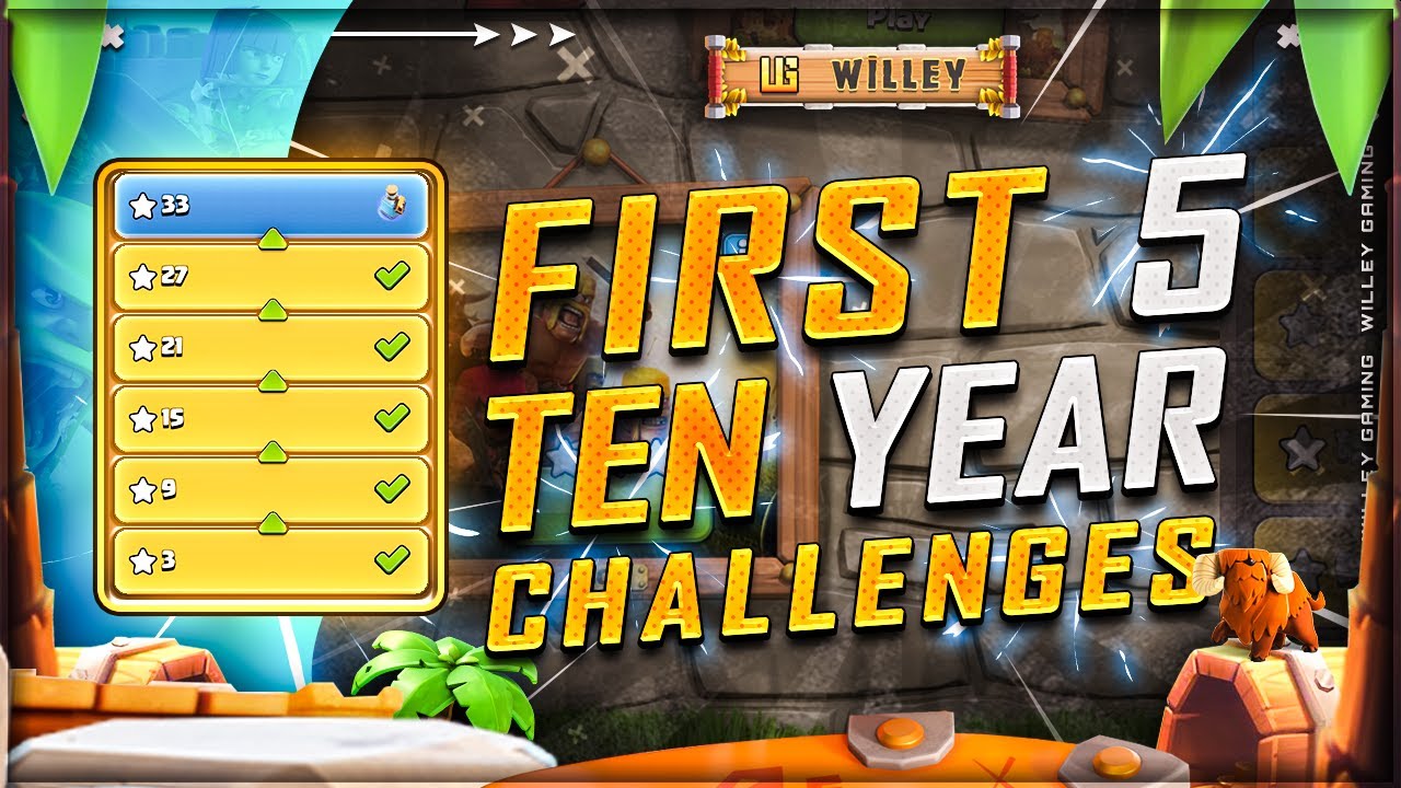 Clash 10 Year Anniversary First 5 Challenges! ⭐⭐⭐ | Clash of Clans