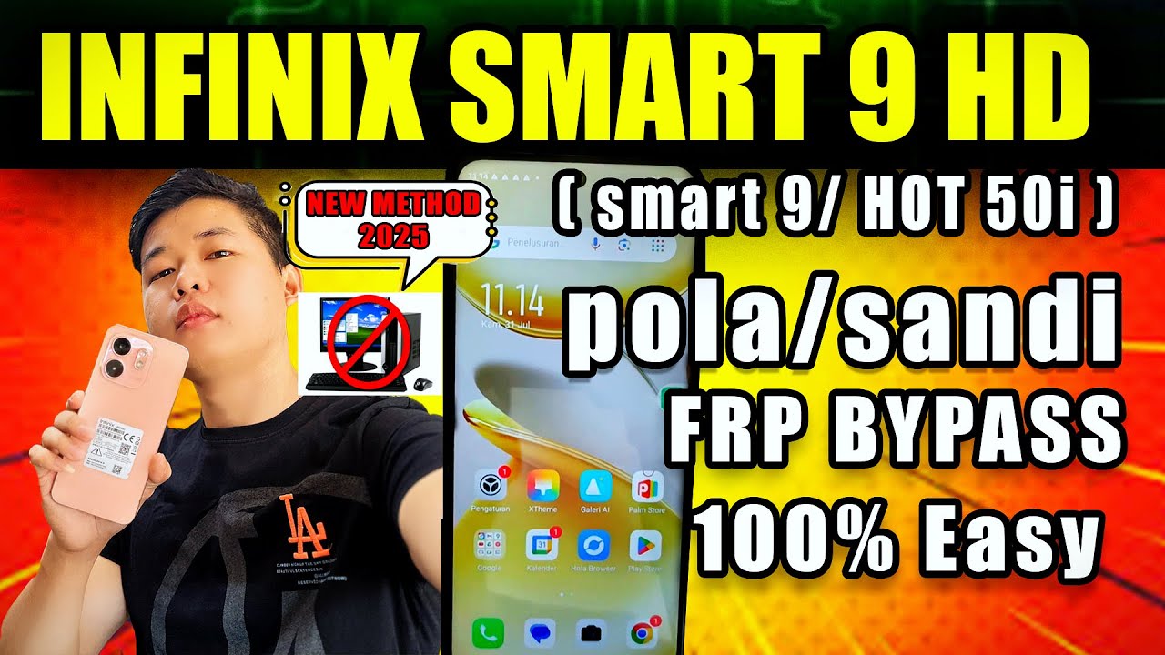 Cara Buka Pola / Sandi Infinix Smart 9 HD [X6532C] & HOT 50i TANPA PC 2025 ✅ 100% Berhasil