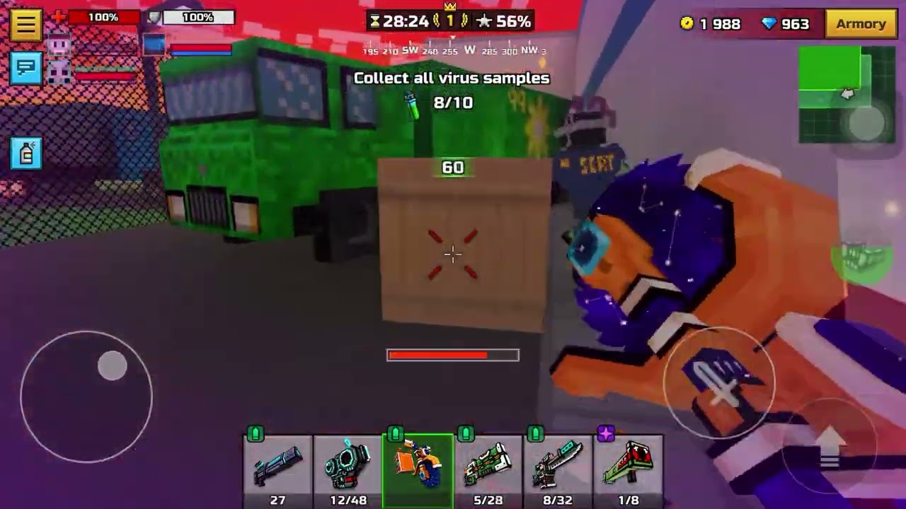 Dead city raid with space courier pixel gun 3d gameplay