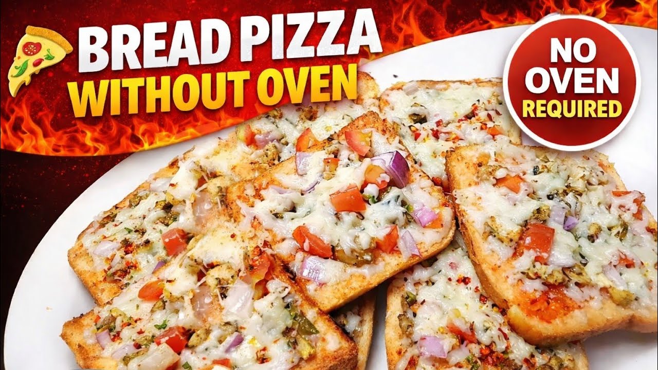  Bread Pizza Without Oven | Easy & Quick Bread Pizza Recipe at Home | 10 Minute Snack#food #kitchen 
