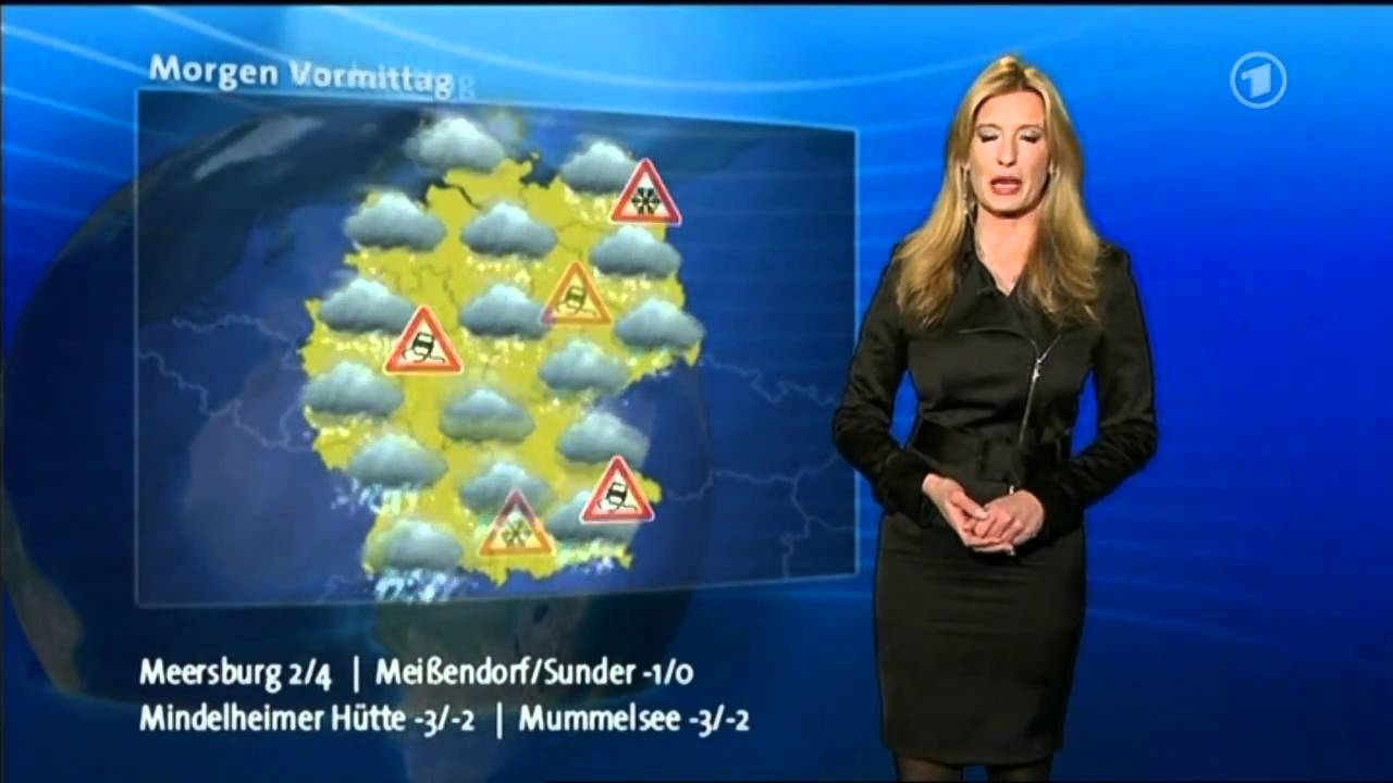 Claudia Kleinert 23.12.2010 ARD Wetterbericht - Schnee an Heilig Abend 2010