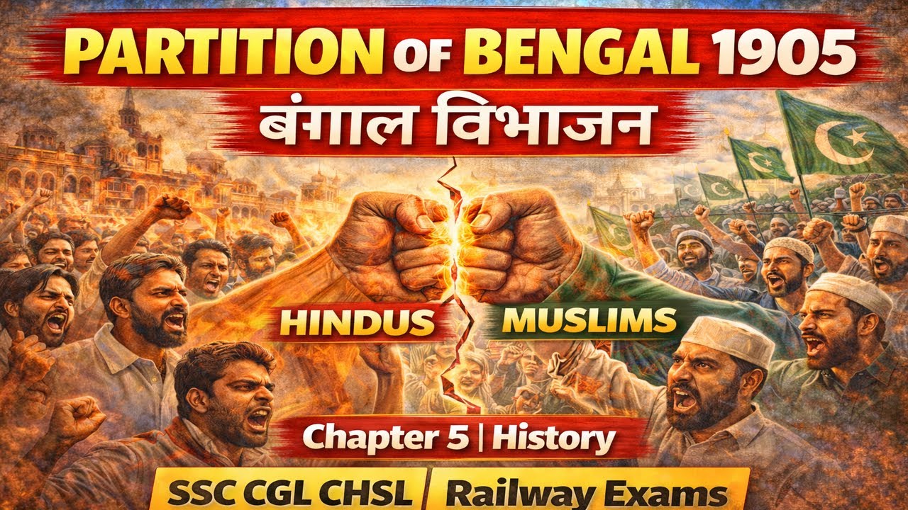 Partition of Bengal 1905 | बंगाल विभाजन | Chapter 6 History | SSC CGL CHSL Railway Exams