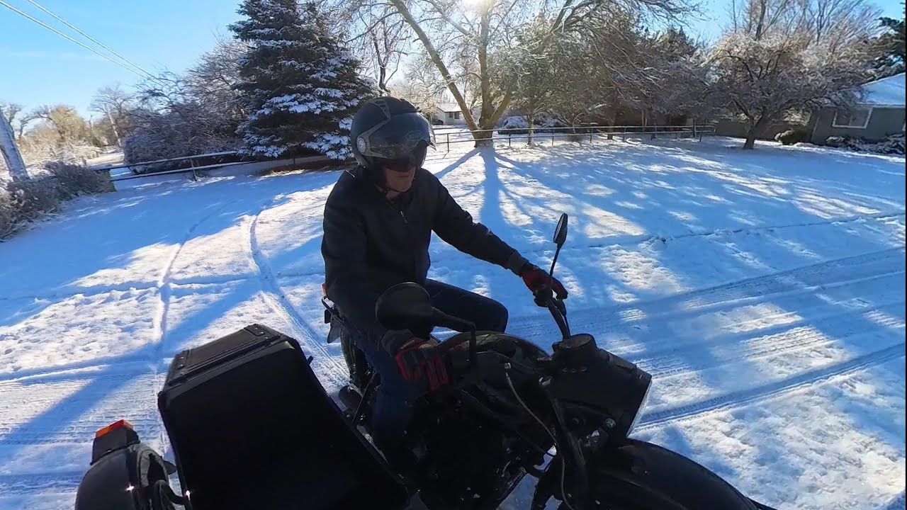 2” of snow and 27° degrees. Let’s go for a ride. Ural Dark Force.  
