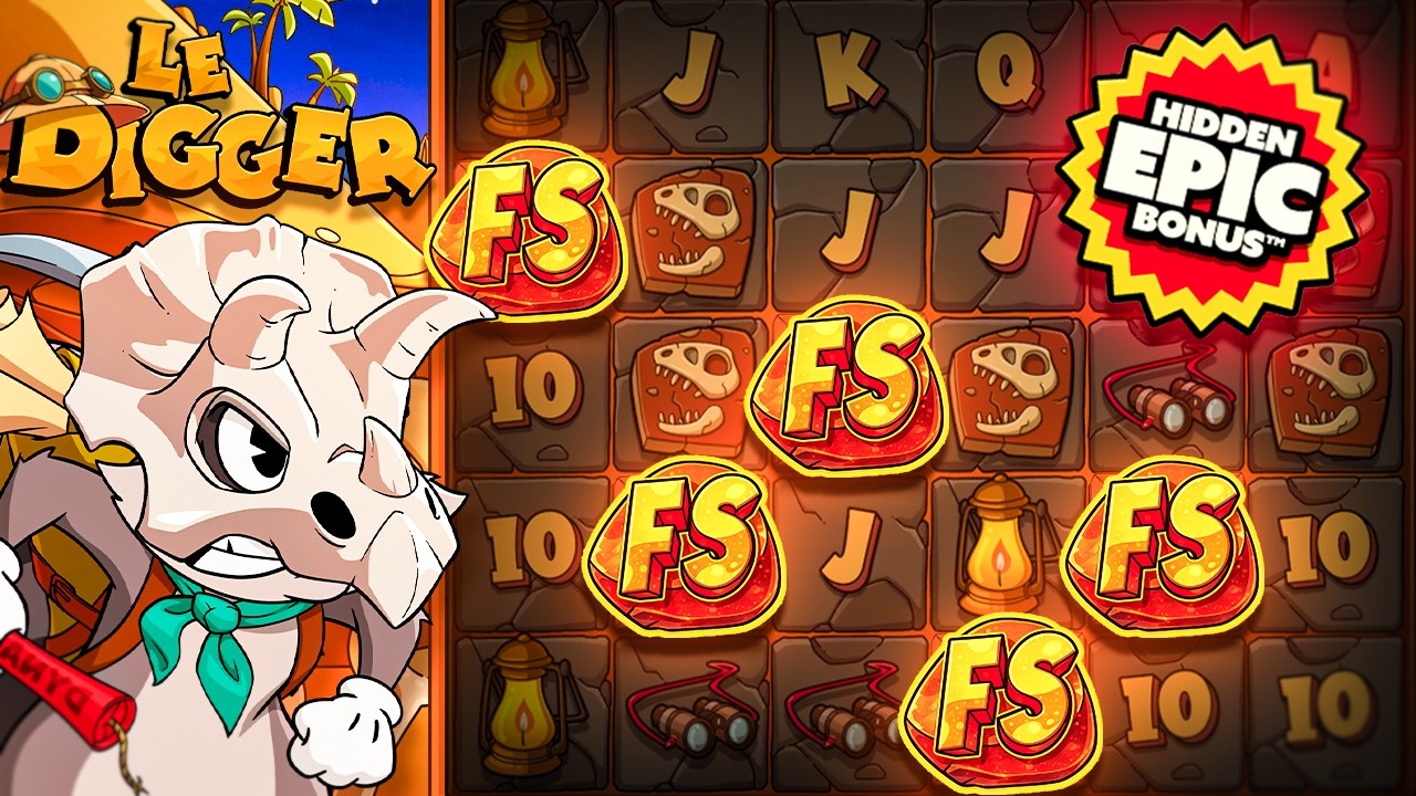 HIDDEN 5 SCATTER BONUS On LE DIGGER..