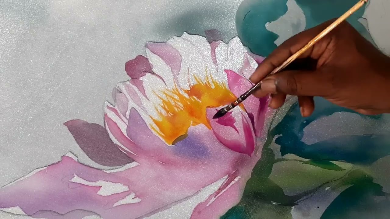 Silk painting step by step tutorial for beginner || Silk fabric painting