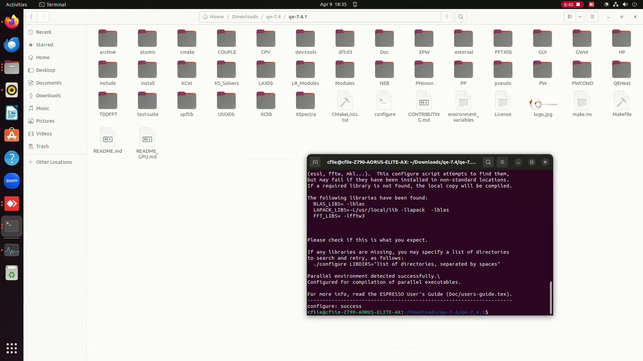 Quantum ESPRESSO Installation Procedure Version 7.4