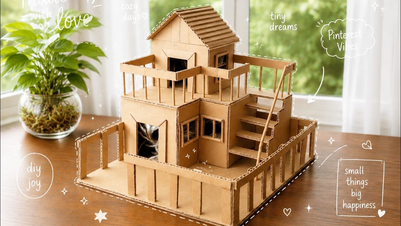 How to Make Miniature House 🏘️ || Diy Miniature House || with lighting