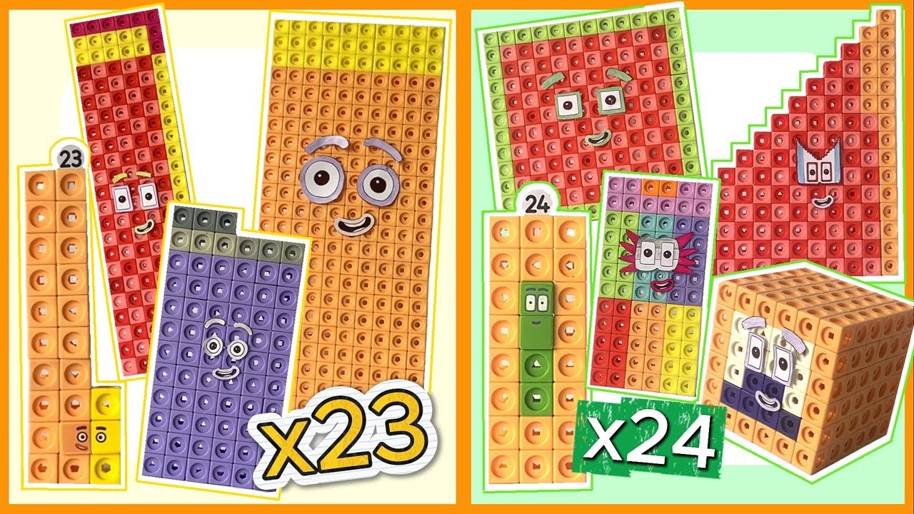 Таблица умножения на двадцать три и двадцать четыре в Numberblocks | MathLink Кубы Умножение X23 X24