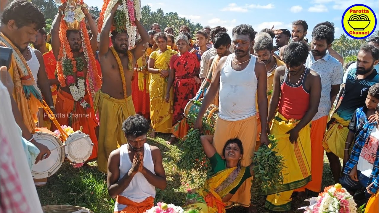 கரகம் எடுக்கும் முன்பு சாமி அழைப்பு கேட்டு அருள் ஆட்டம் | Sami Attam | Parotta Channel.