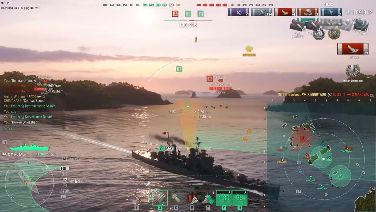 World of Warships Radar Mino The British Multi Tool 6 Kills 190 K DMG 3500 BXP