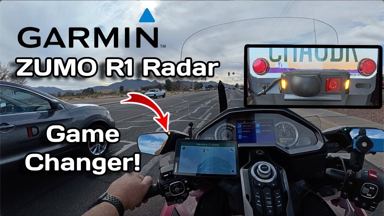Garmin Zumo R1 Rearview and Blind Spot Radar Install & Review with Zumo XT2 Honda Goldwing DCT Tour