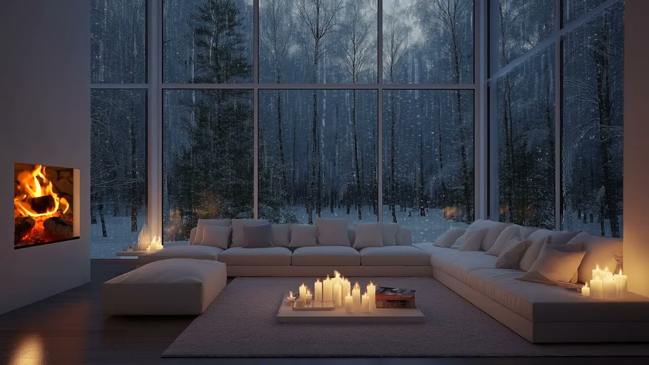 🎷 Cozy Rainy Night Living Room Jazz | Sweet Piano for Sleep & Better Mood