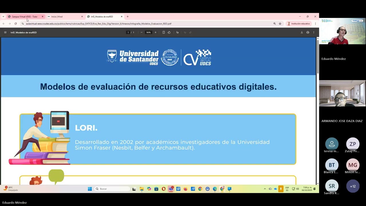 Sesión en línea asesoría entregable 1 ERED 20251016