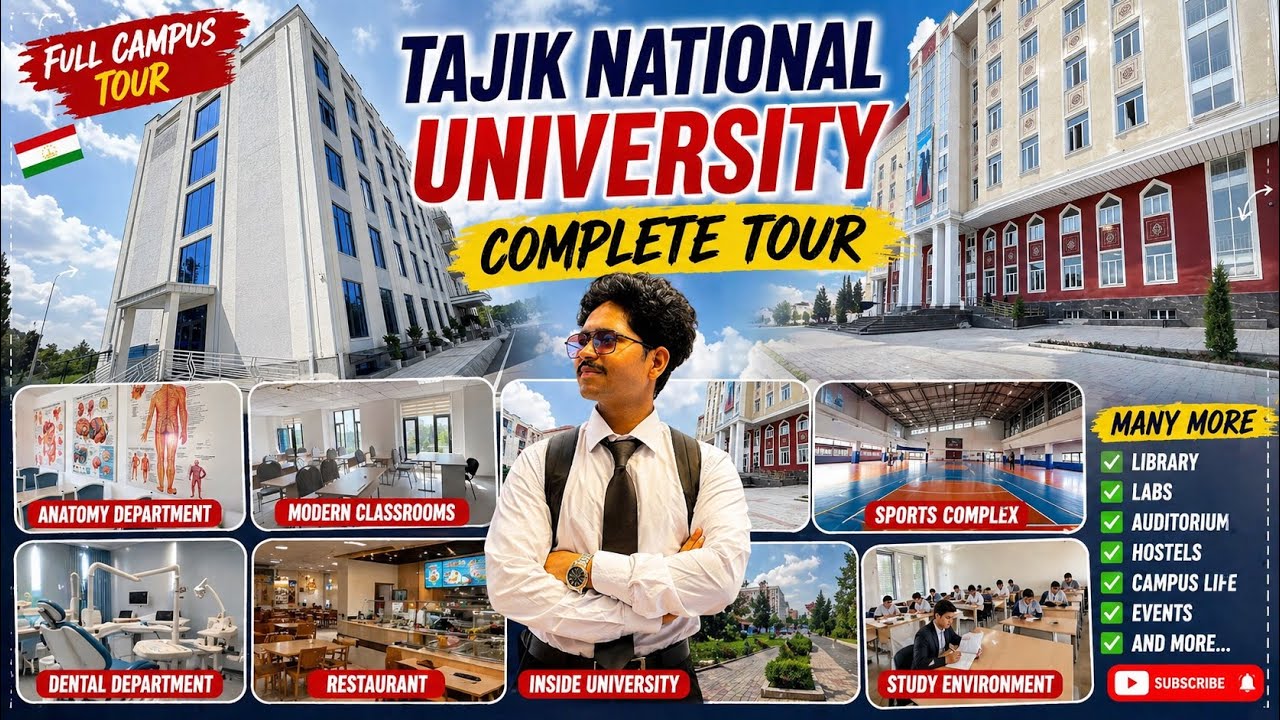 TAJIK NATIONAL UNIVERSITY 🏚️ CAMPUS TOUR | MBBS IN TAJIKISTAN