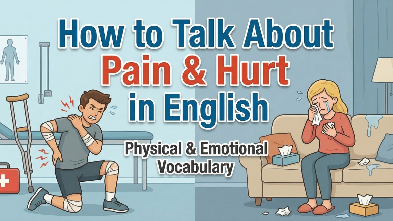 How to Talk About Pain and Hurt in English | English Conversation Practice (Listening & Speaking)