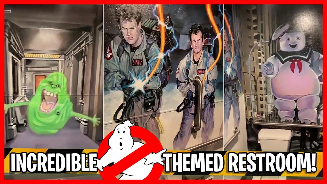 Incredible Ghostbusters themed restroom discovered at retro arcade