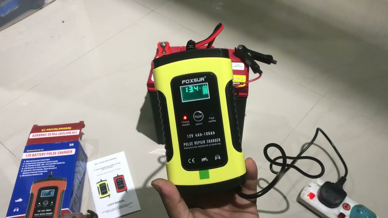 Foxsur 12V Battery Pulse Charger | #batterycharger #batterycharging #batterycharge #battery
