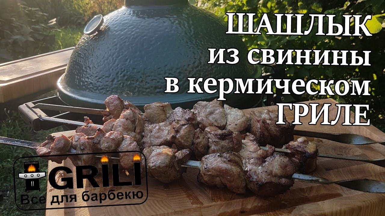 Шашлык из свинины в угольном керамическом гриле. Рецепт шашлыка для гриля